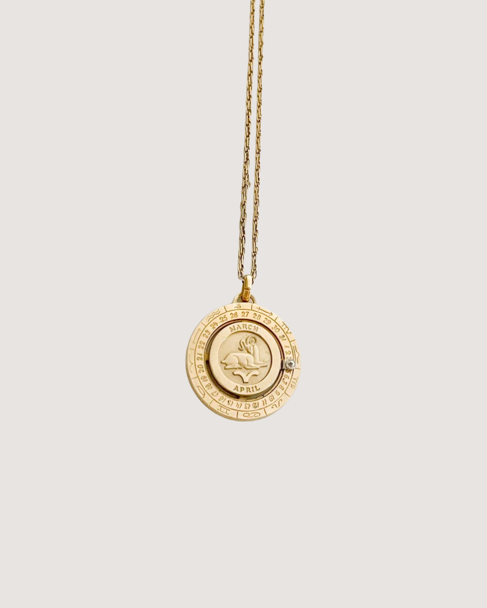 Pierre Cardin Vintage 1979 Aries Zodiac Necklace with Genuine