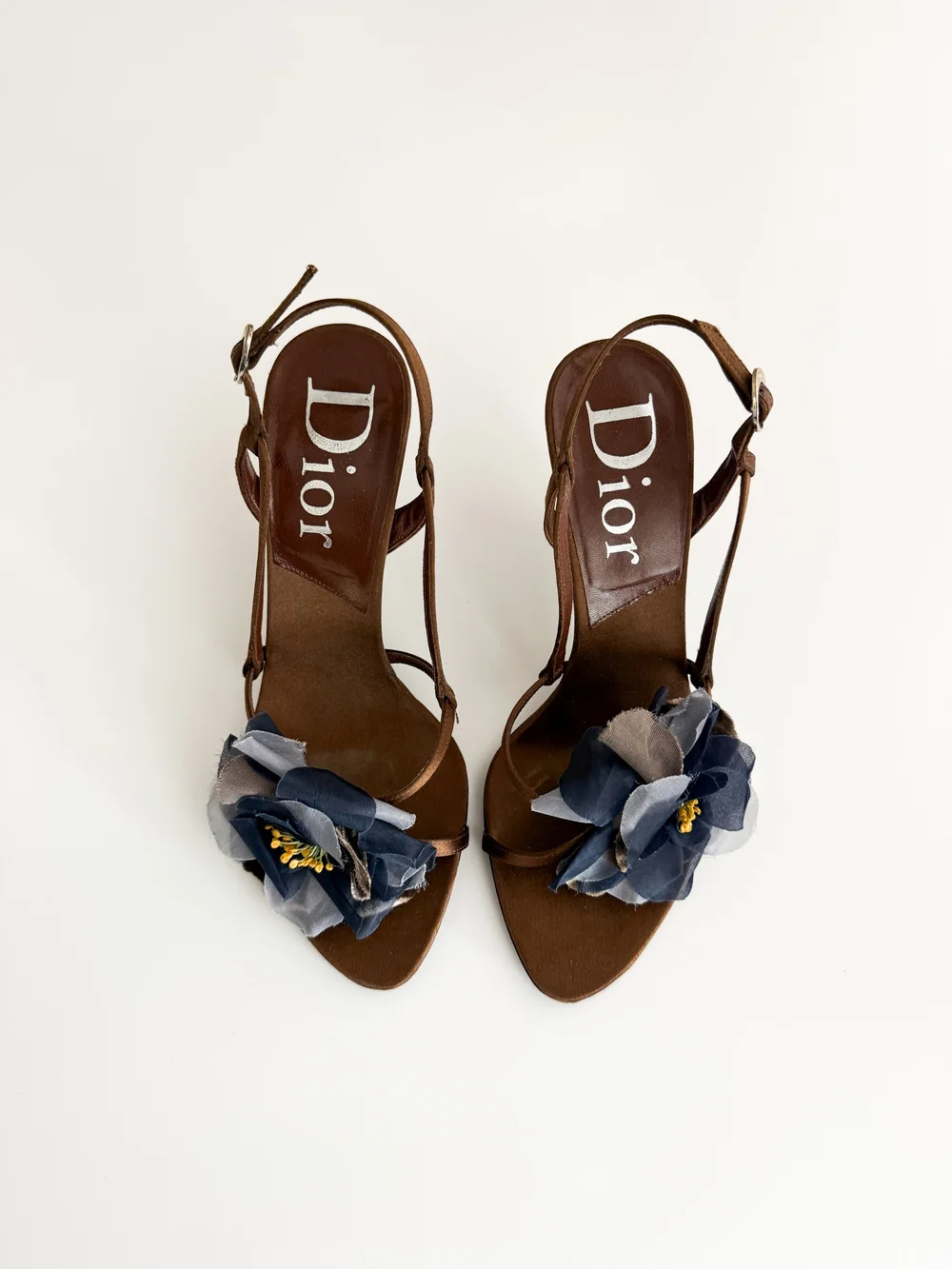 Christian Dior by John Galliano Vintage 2000's Blue Flower Heels