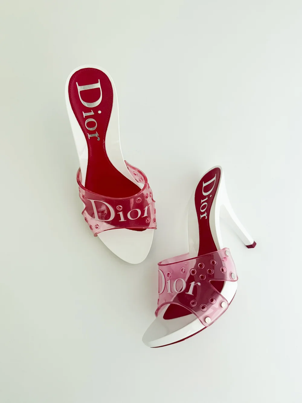 Christian Dior by John Galliano S/S 2004 Jelly Logo Sandal Heels