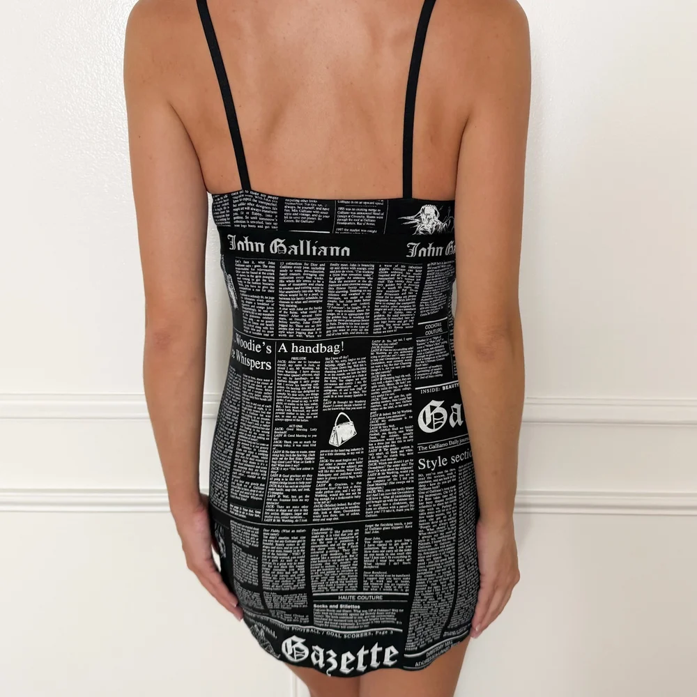 John Galliano Vintage Gazette Little Black Slip Dress (Small
