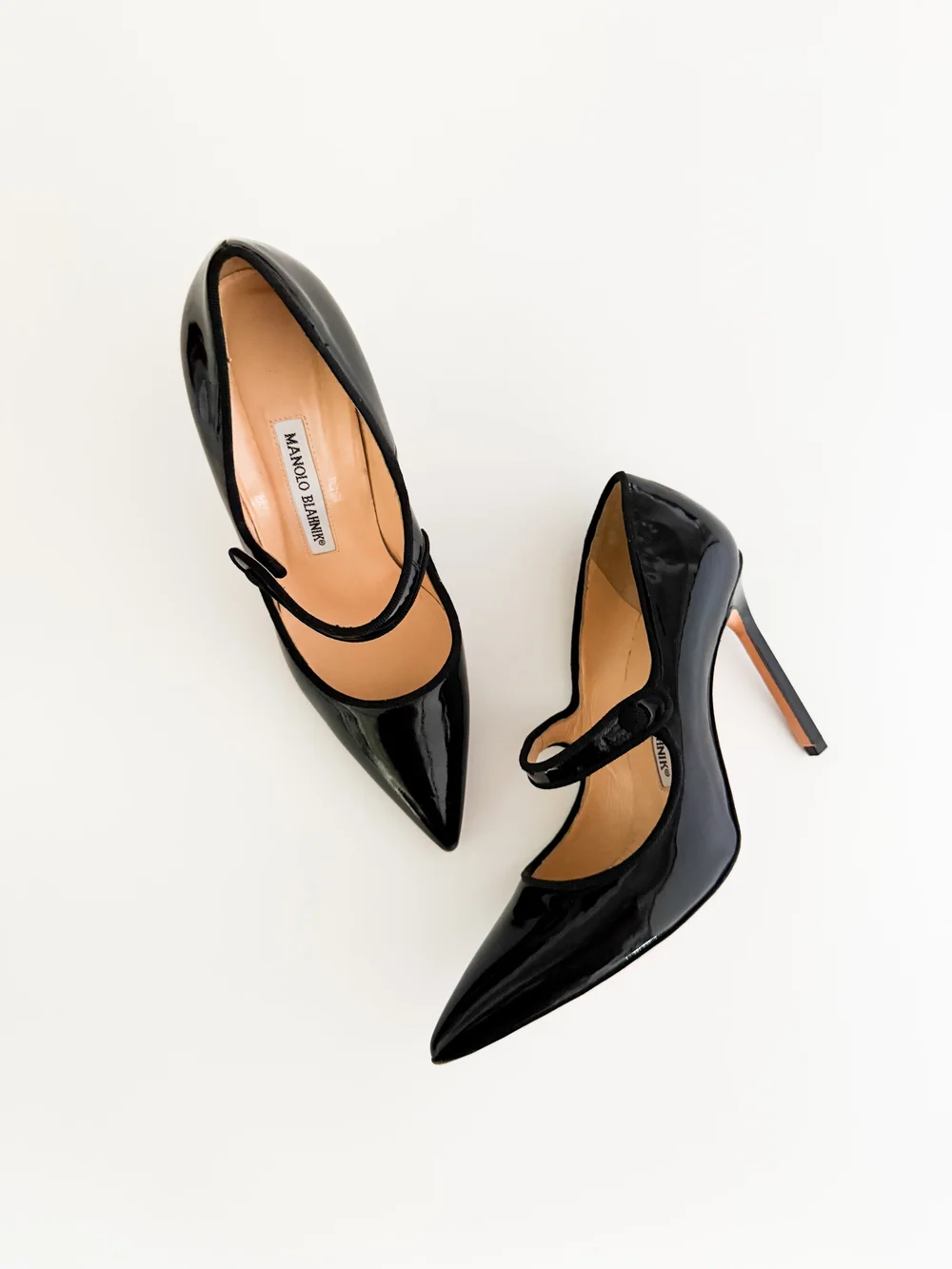 Manolo Blahnik Iconic Black Patent Leather Mary Jane Heels (IT