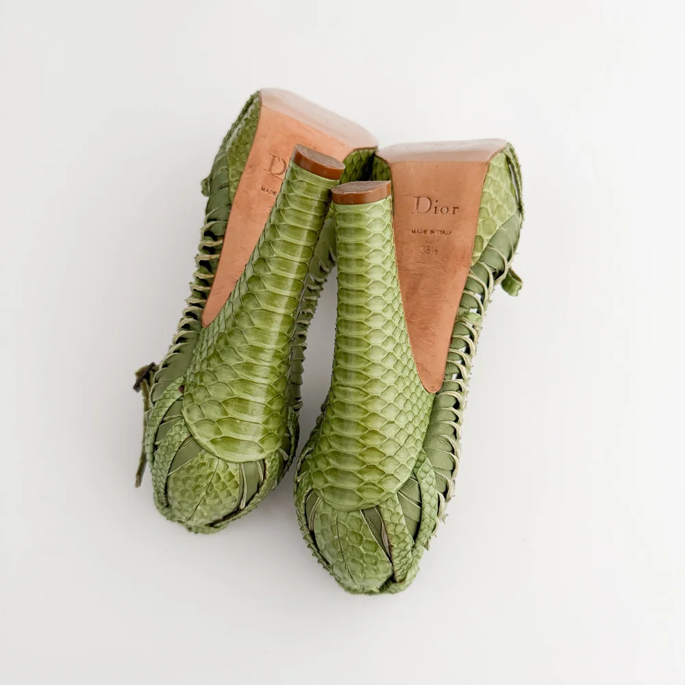 Christian Dior F/W 2007 by John Galliano Green Leather Pump