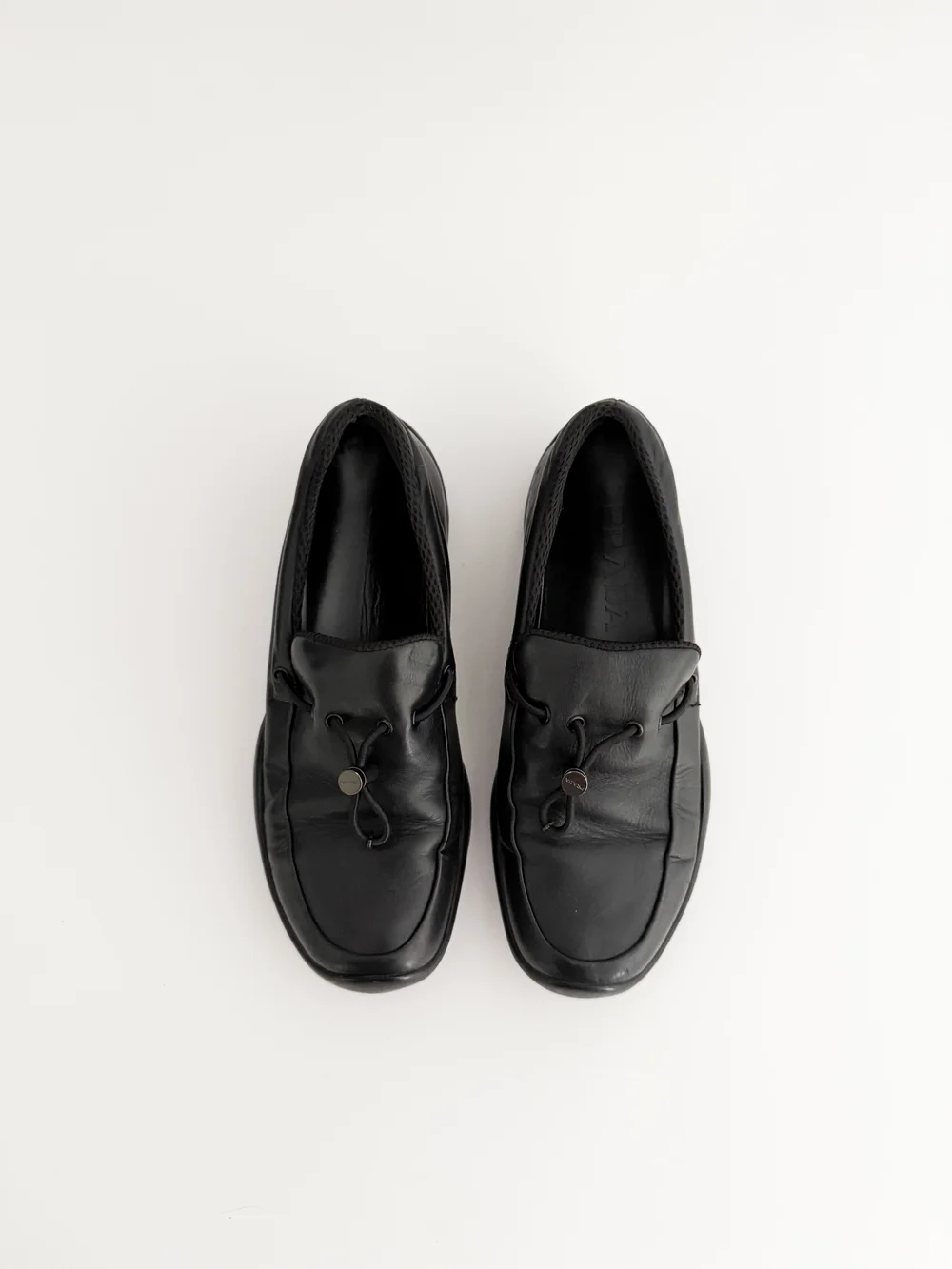 Prada Vintage Black Leather Loafers - As Seen On Sex and The