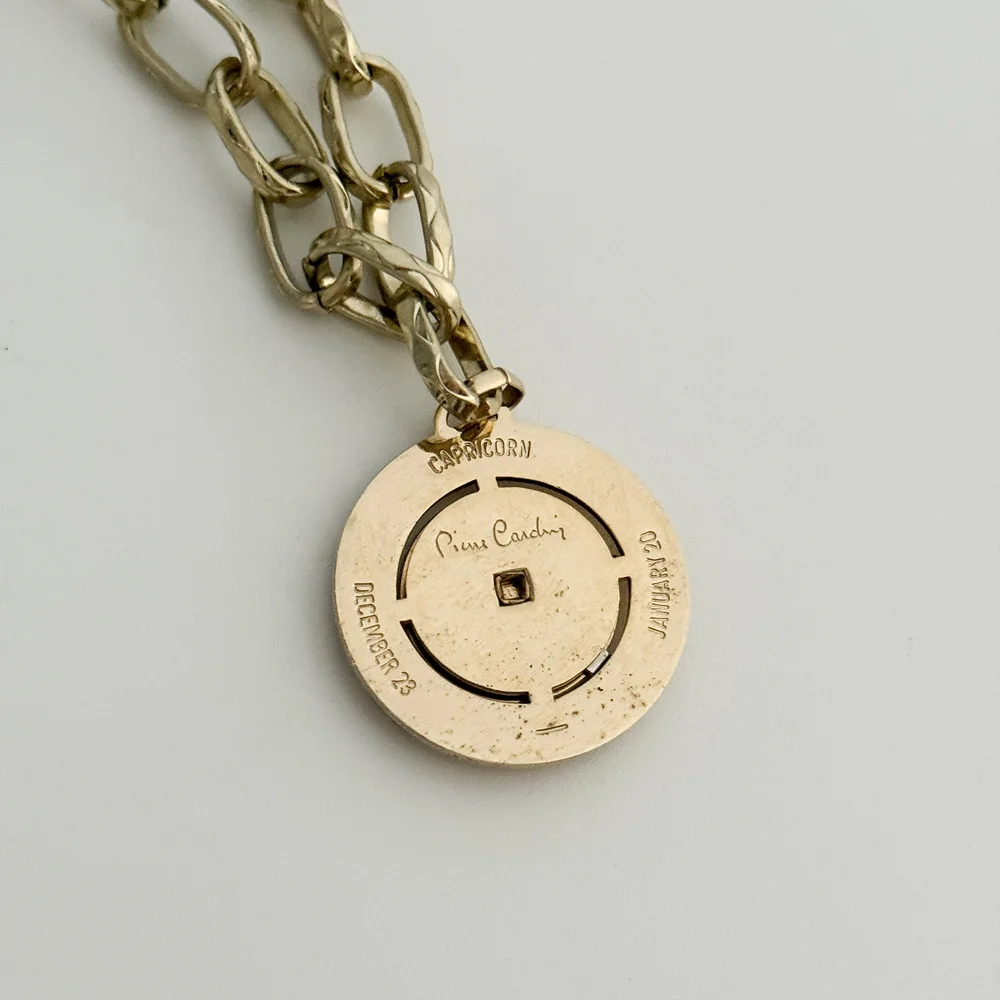 Pierre Cardin Vintage 1979 Capricorn Zodiac Reworked Necklace with