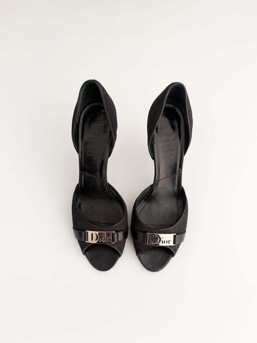 Christian Dior Black D'Orsay Monogram Heels (US 8.5 / IT 37.5