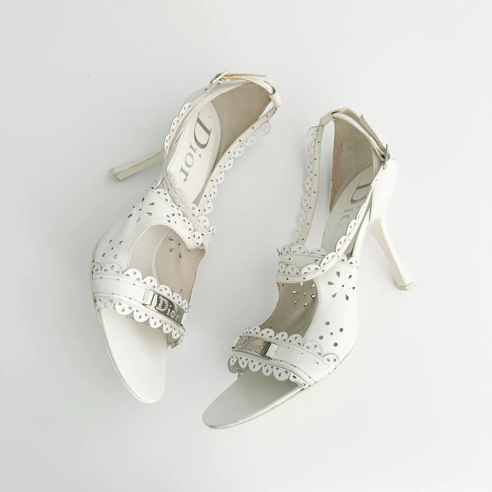 Wedding Shoes Dior Heels White Christian Dior 2000's White Eyelet