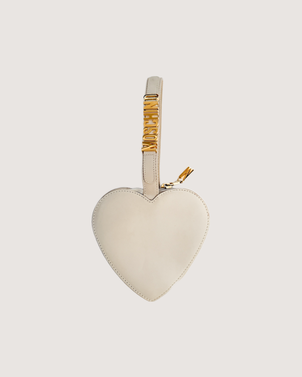 Moschino Vintage 1990's Iconic Ivory Logo Mini Heart