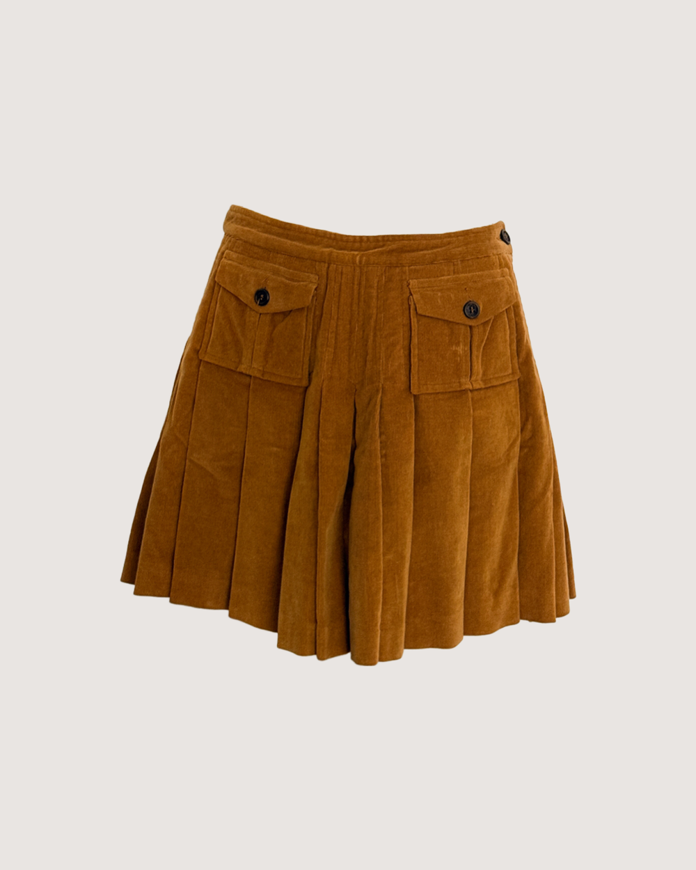 即日発MキャメルElsa corduroy mini skirt andmary Elsa corduroy mini skirt