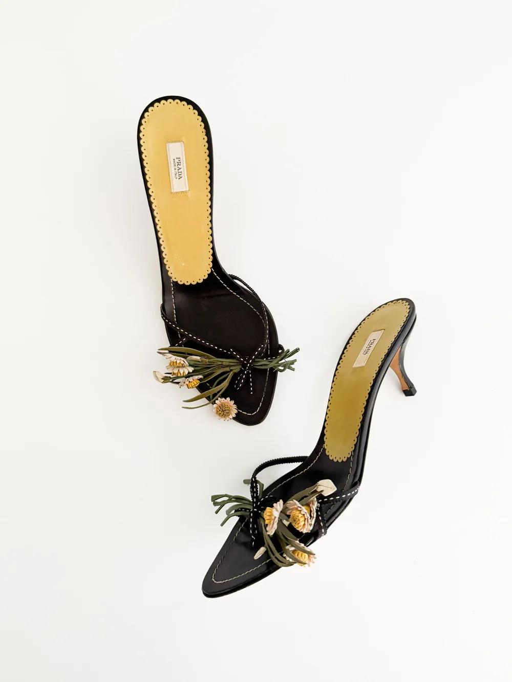 Prada Vintage Bouquet Kitten Sandal Heels (US 9 / IT 39