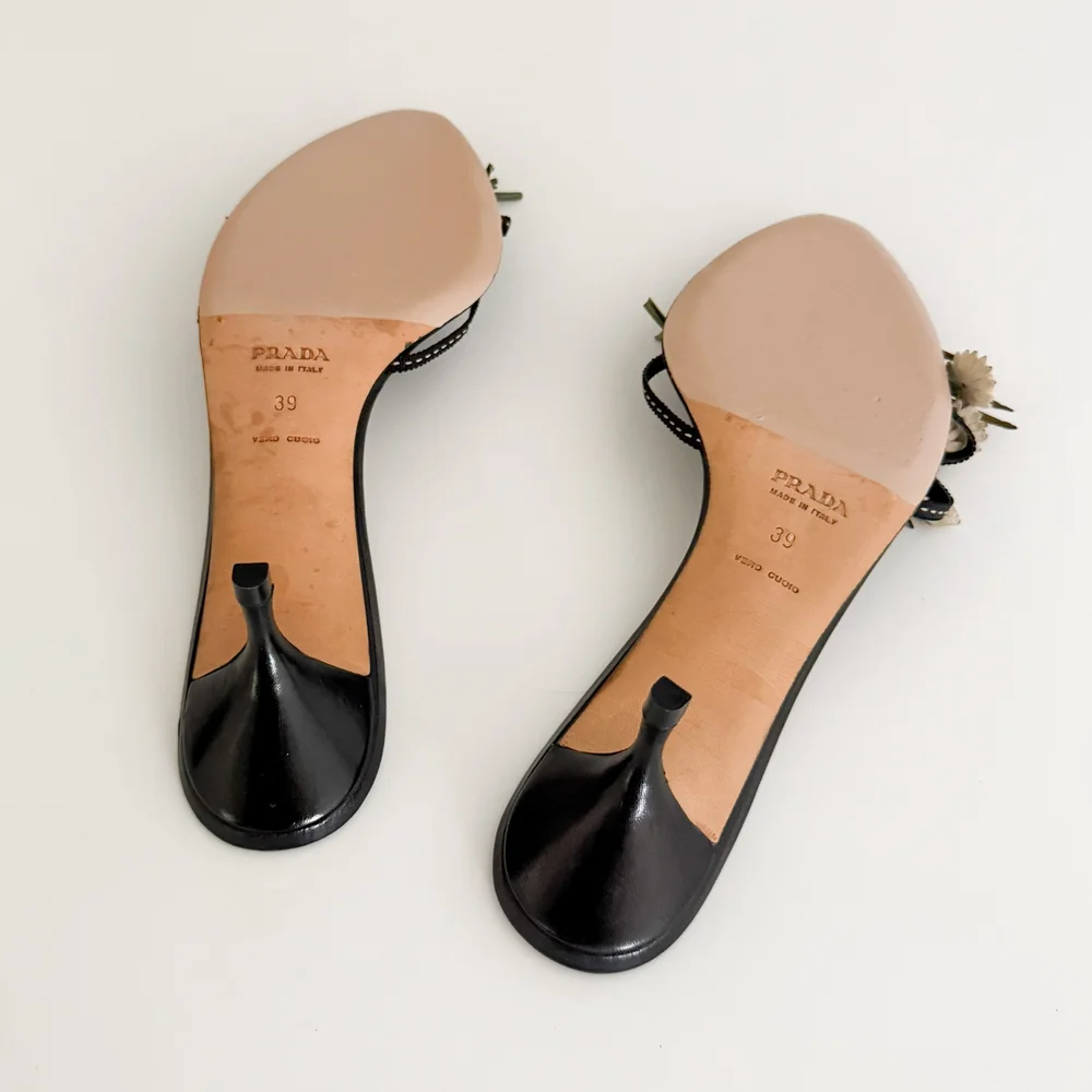 Prada Vintage Bouquet Kitten Sandal Heels (US 9 / IT 39