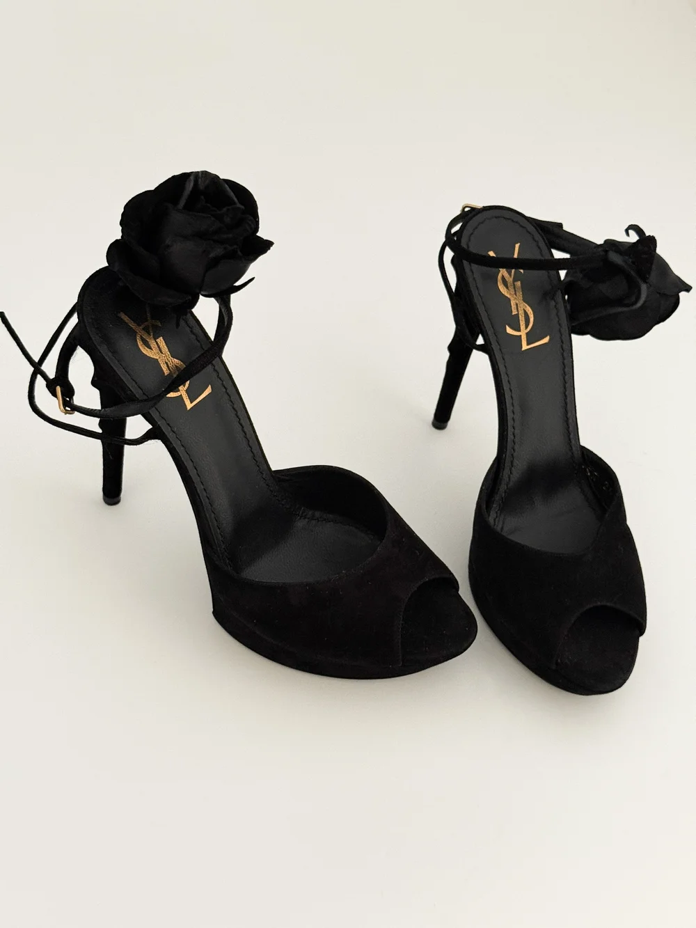 Yves Saint Laurent 2000's Rose Thorn Suede Heels (US 8.5 / IT 39