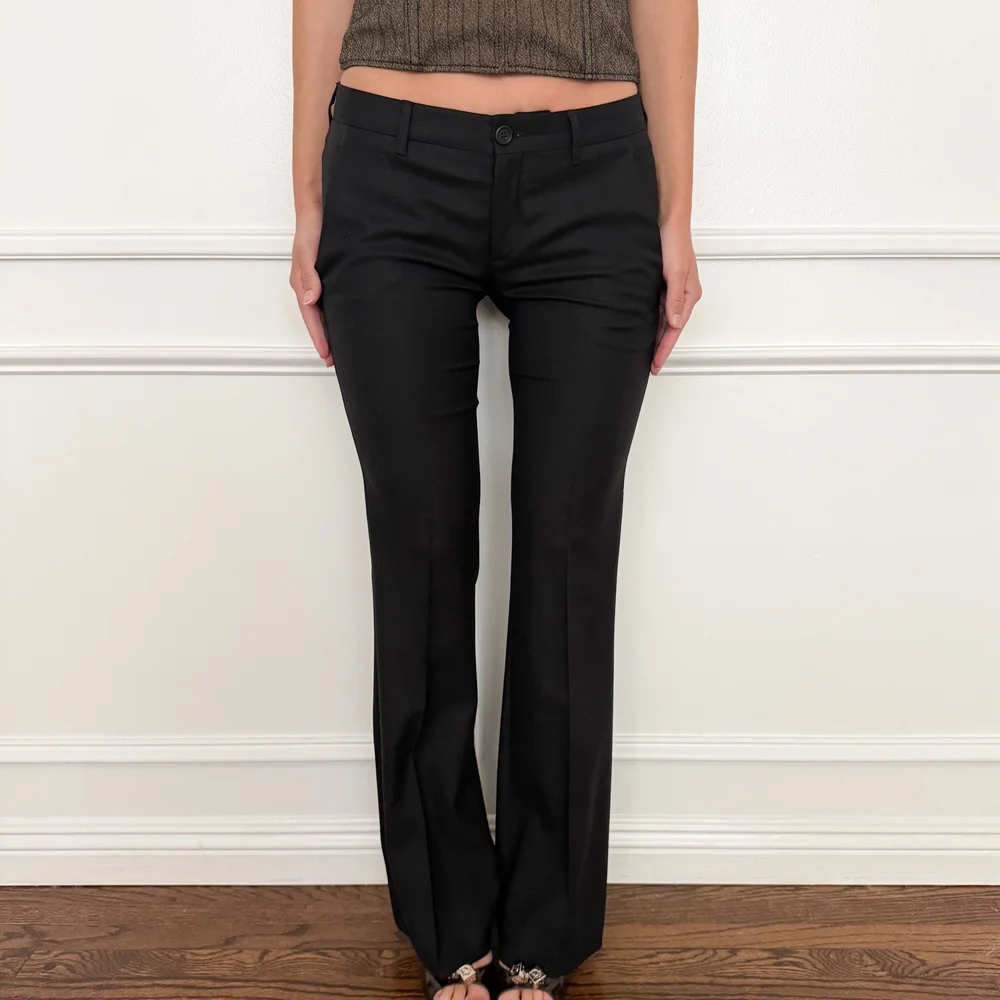 Miu☆ Miu Miu Classic Black Pleated Trousers (Small) — sororité.