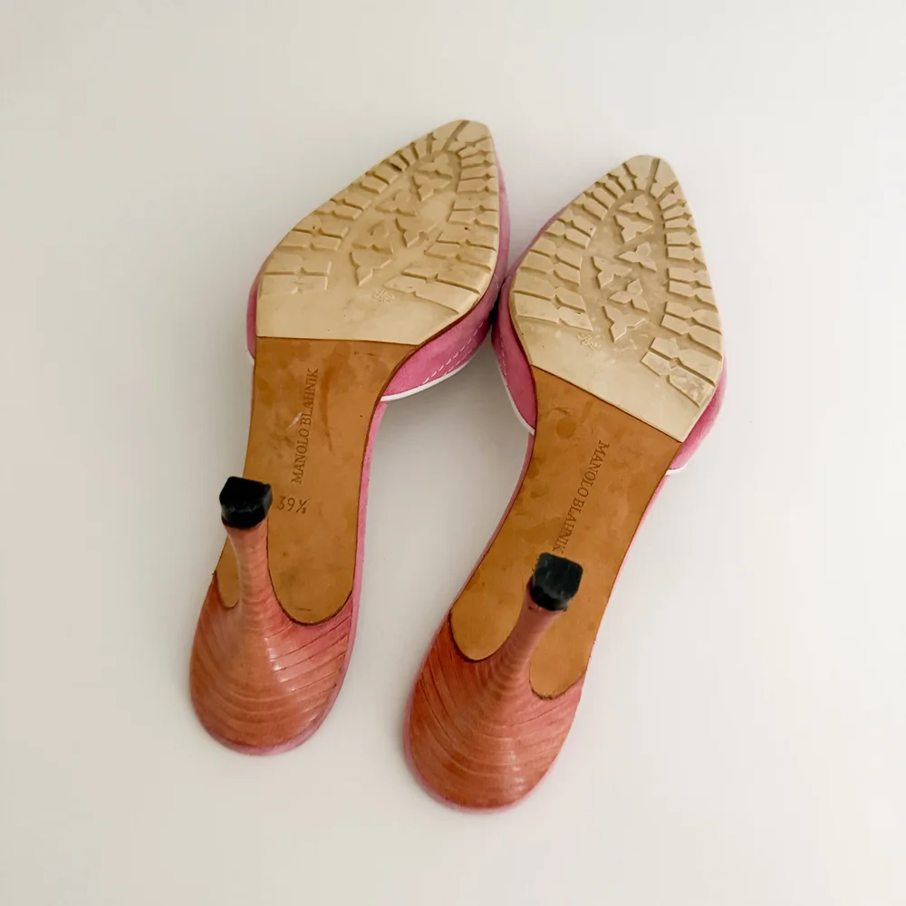 Manolo Blahnik Pink Sneaker Mule Heels - As Seen On Sex and The