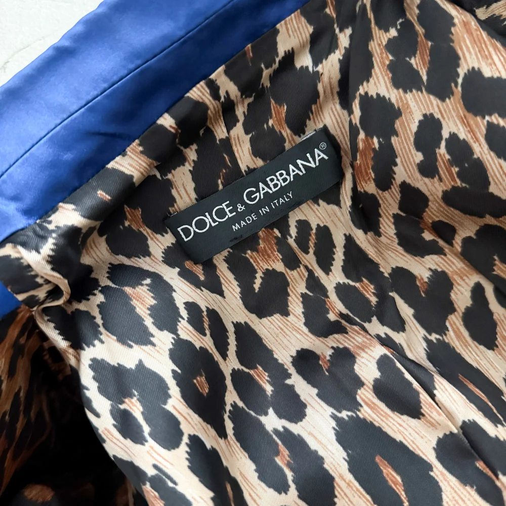 レディース 【良品】DOLCE&GABBANA 総柄ジャケット ブルー レオパード L 40
