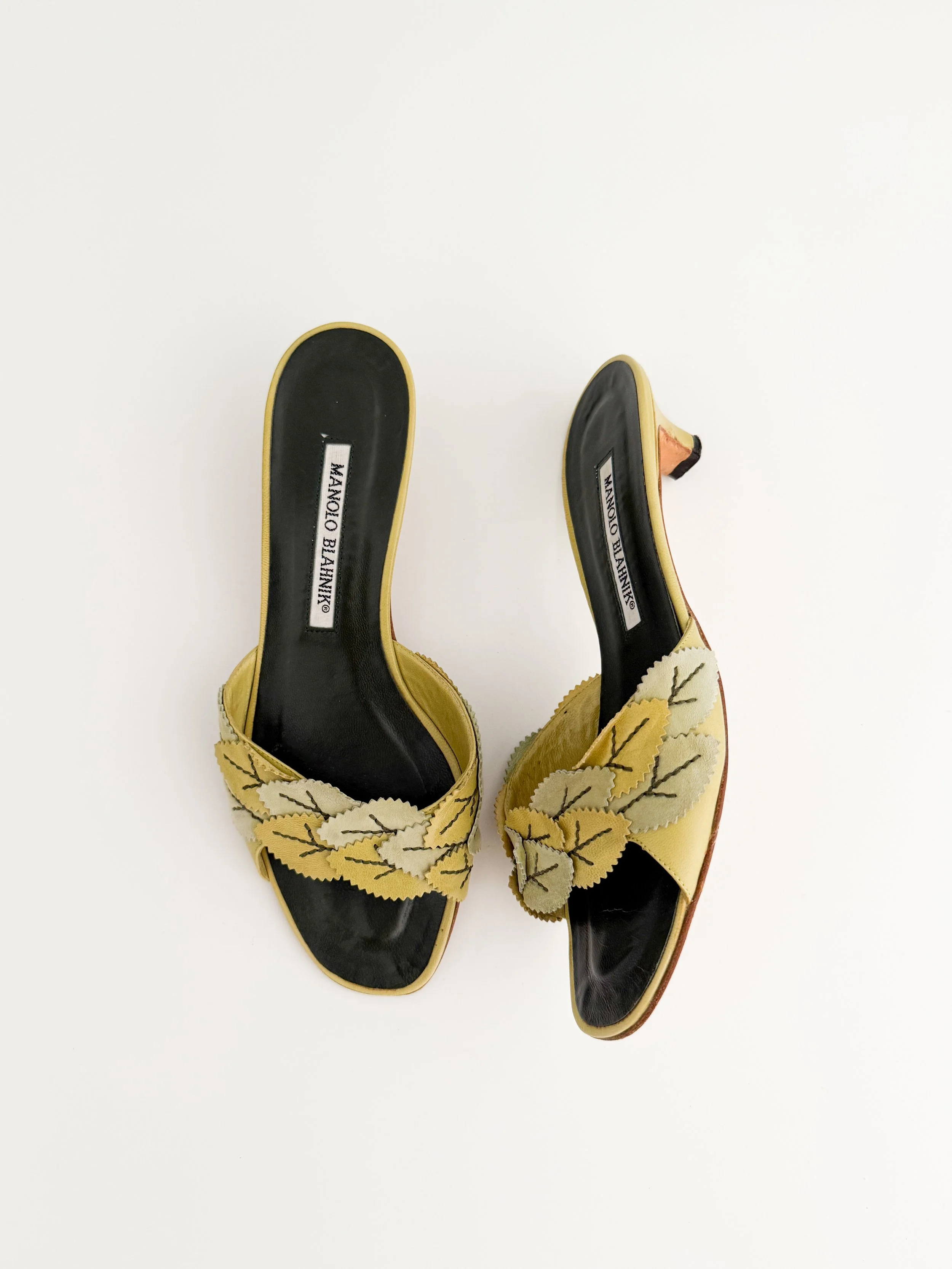 Manolo Blahnik Black Leather Ankle Strap Heels (IT 36.5