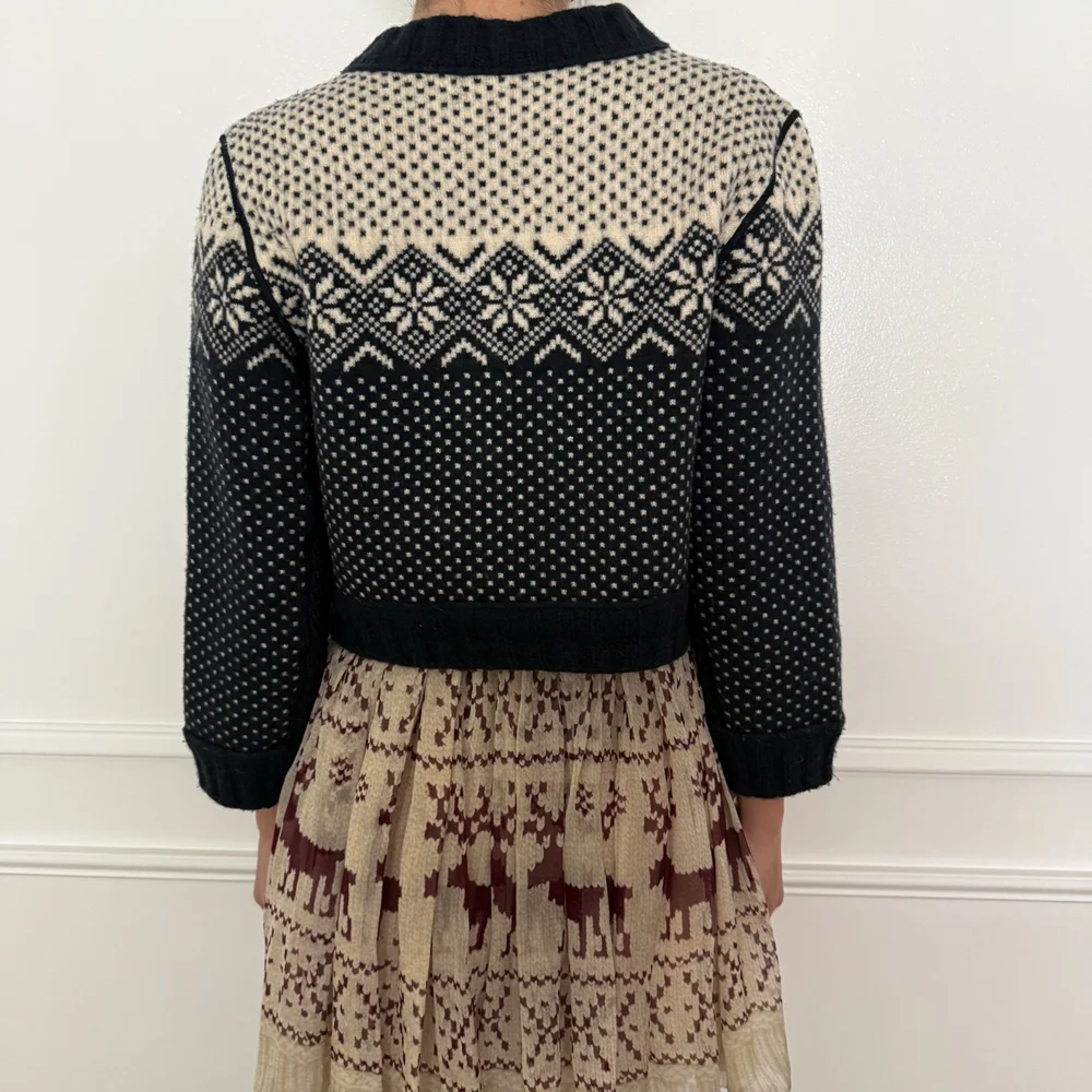 Dolce & Gabbana D&G F/W 2010 Runway Tied Snowflake Wool Cardigan