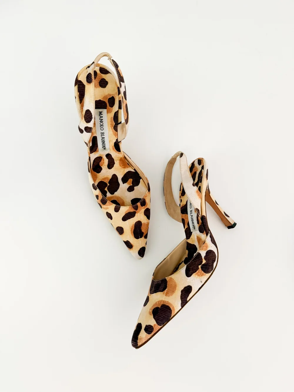 マノロブラニク【size37】24㎝ Manolo Blahnik Leopard Slingback Mule Heels (US 9 / IT 39) — sororité.
