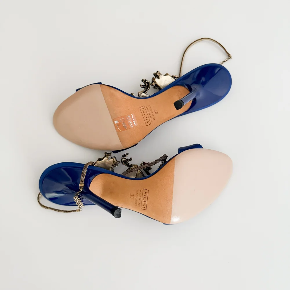 【新品未使用】 GIUSEPPE ZANOTTI サンダル 39 Giuseppe Zanotti 30th Anniversary 90MM Leather Toe Ring