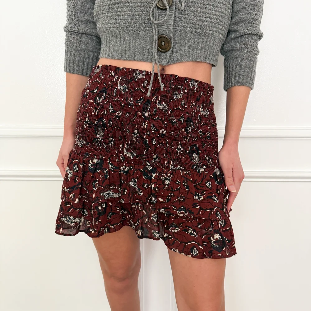Isabel Marant Darling Maroon Layered Mini Skirt (S-M