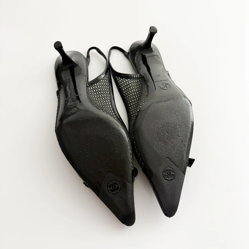 CHANEL シャネル シューズ（その他） 茶 4100124F0050 Chanel 21A Black Lambskin Leather CC Logo Platform Ankle