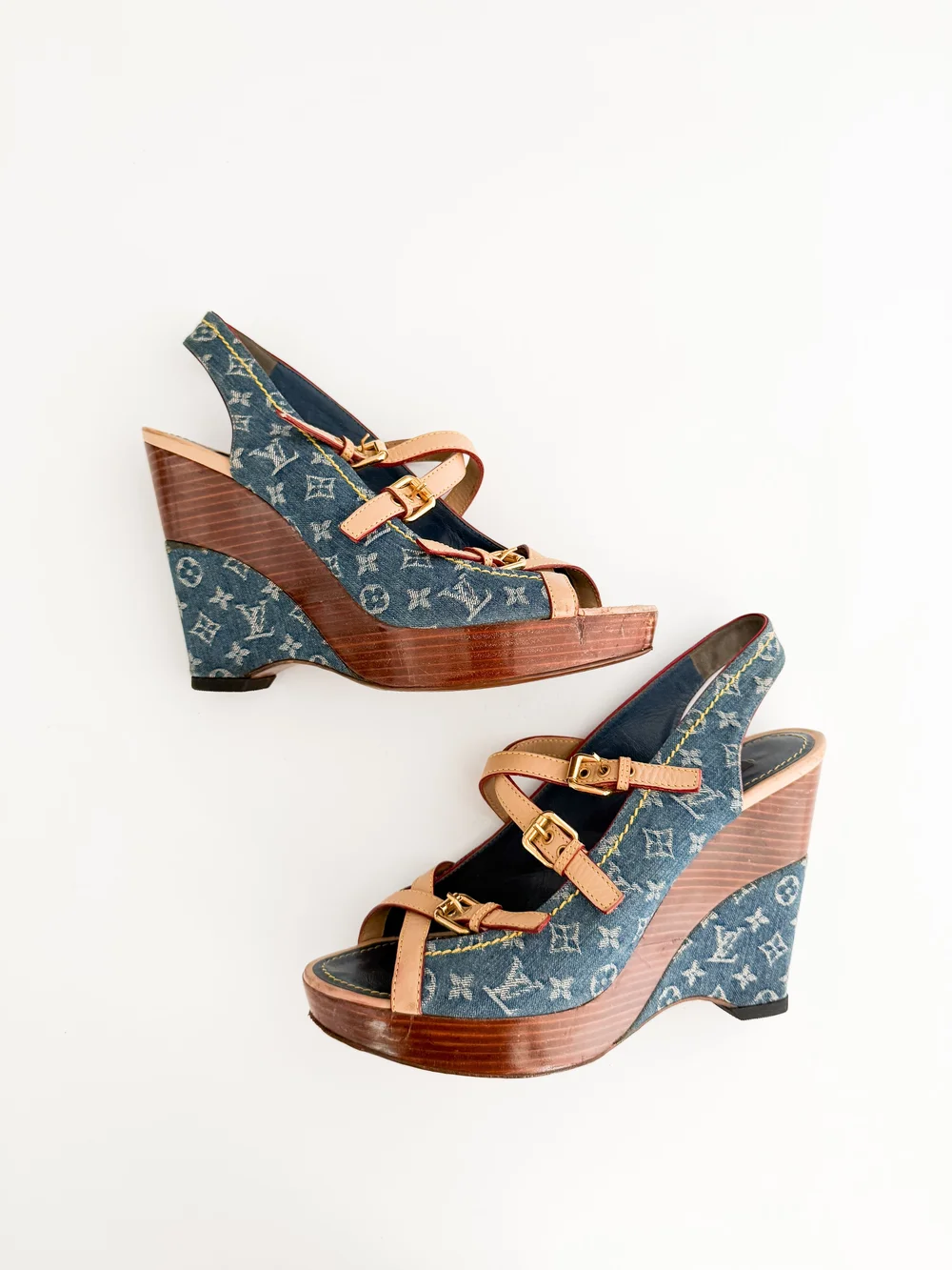 Louis Vuitton デニム レッド ミュール 36.5 Louis Vuitton デニム レッド ミュール 36.5 Louis Vuitton