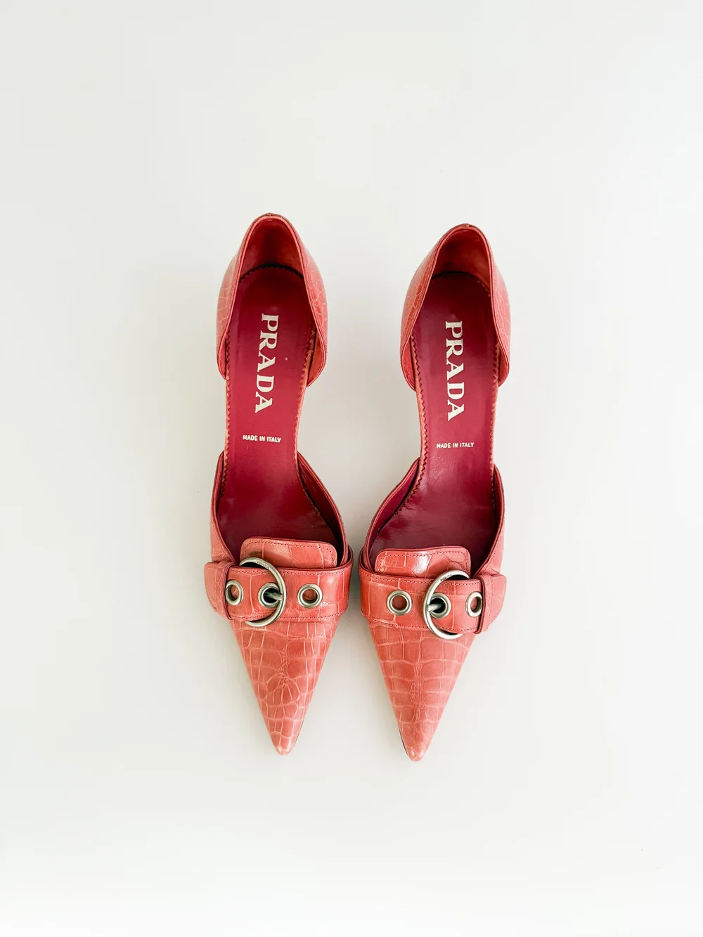 Prada Leather Buckle Kitten Heels (US 9.5 / IT 39) — sororité.