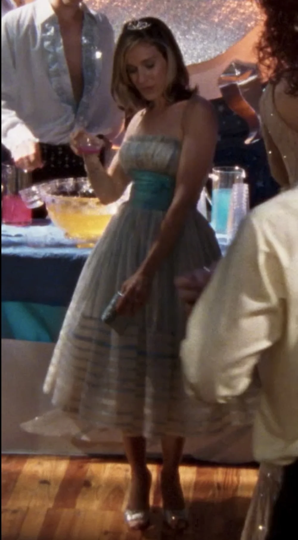 Betsey Johnson 100% Silk 2000's Darling Blue White Striped Bow Dress As  Seen On Sex and The City (XXS) —