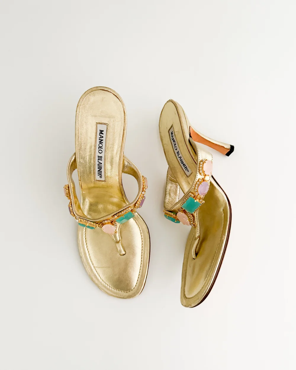 MANOLO BLAHNIK ゴールドビジューサンダル　サイズ37 Manolo Blahnik Sandals - Size 37 EU