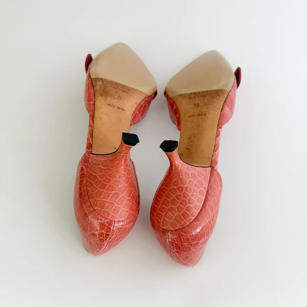 Prada Leather Buckle Kitten Heels (US 9.5 / IT 39) — sororité.