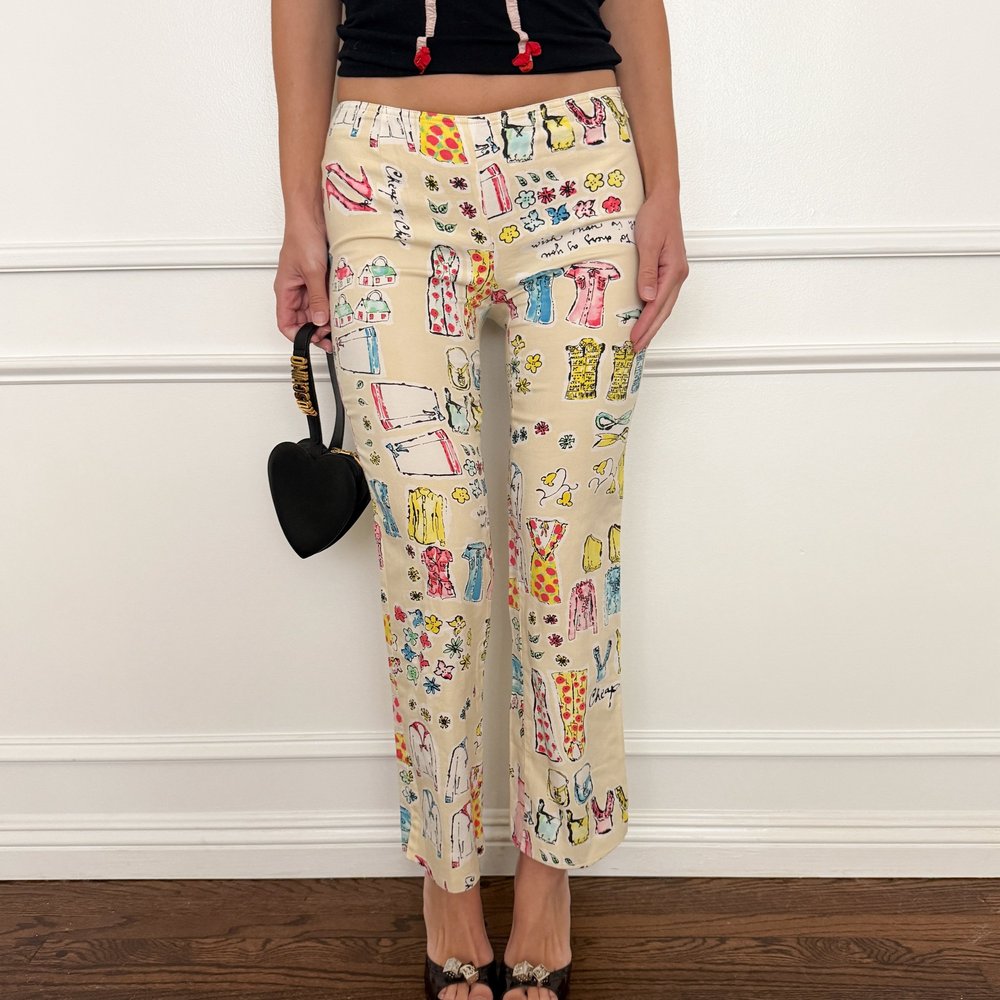 Moschino Cheap & Chic Illustrated Capris (Medium) — sororité.