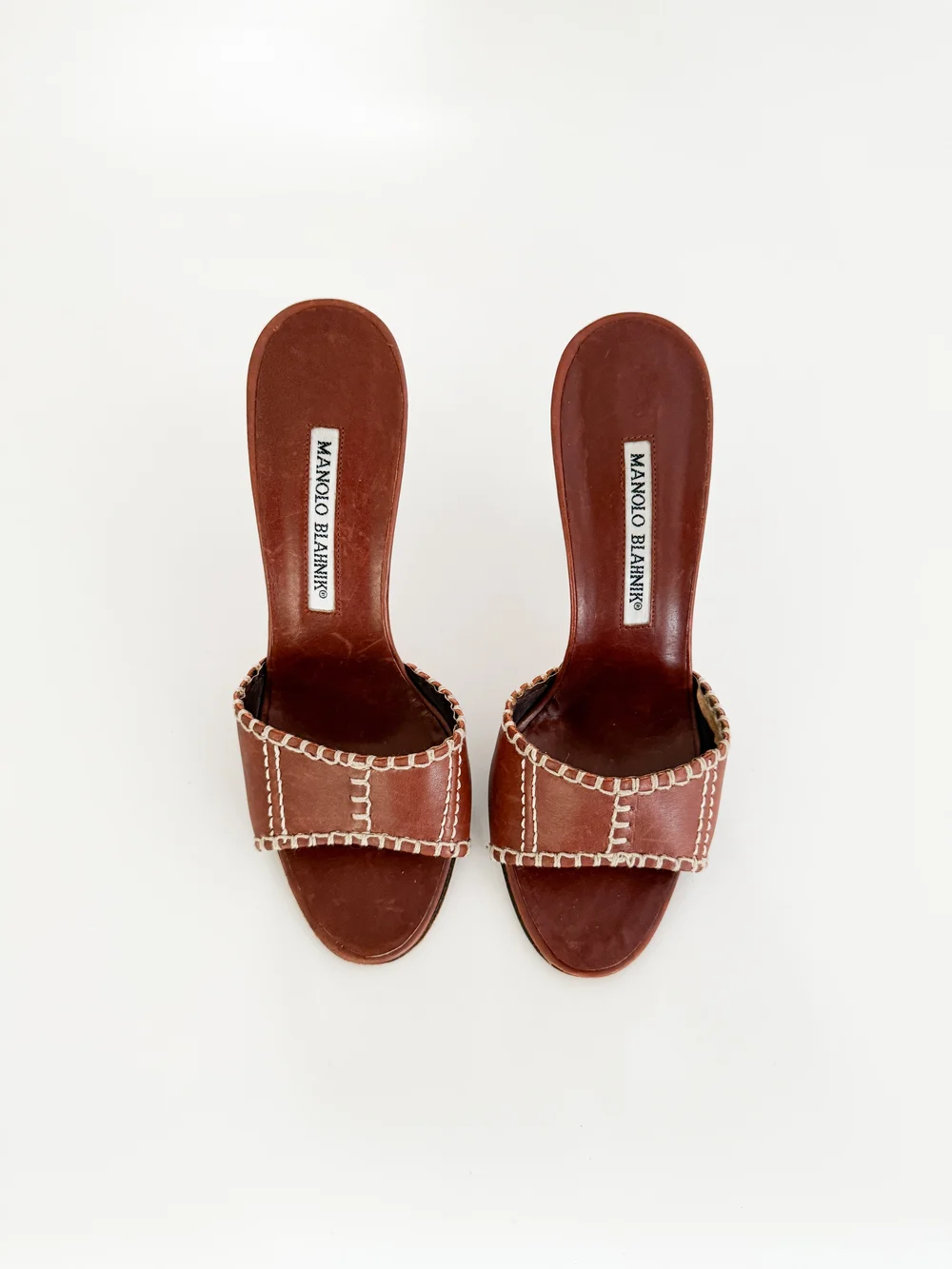 MANOLO BLAHNIK スエードミュール　36.5 Manolo Blahnik Authentic Women's Suede Brown Shoes 36 EU