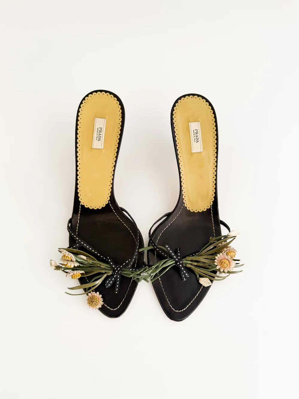 Prada Vintage Bouquet Kitten Sandal Heels (US 9 / IT 39