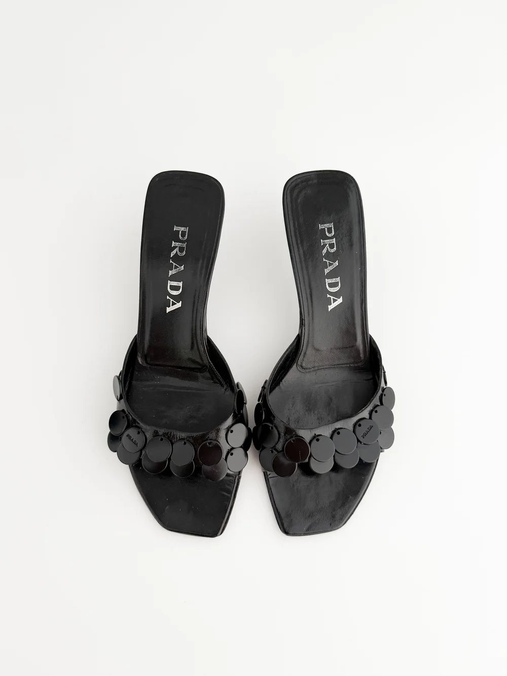 Prada Vintage Black Beaded Sandal Heels (US 7.5 / IT 37.5