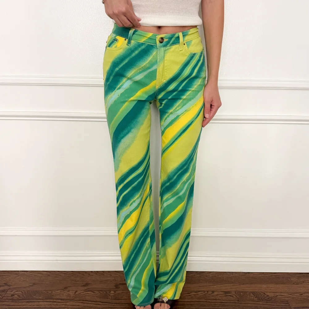 Roberto Cavalli Just Cavalli Vintage Yellow & Green Jeans - As