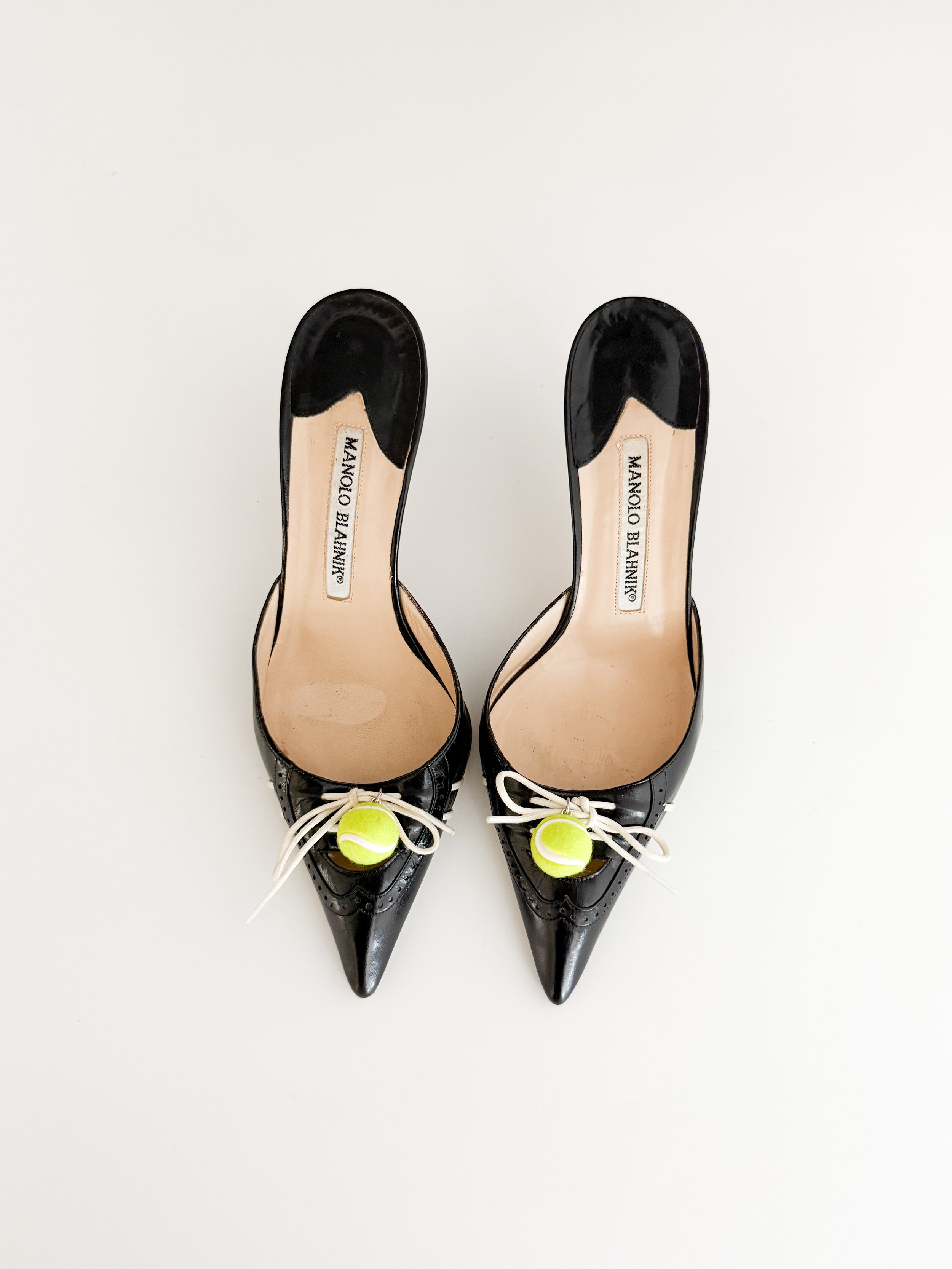 Manolo Blahnik Floral Embroidered Slingback Mule Heels (IT Manolo Blahnik Floral Embroidered Slingback Mule Heels (IT