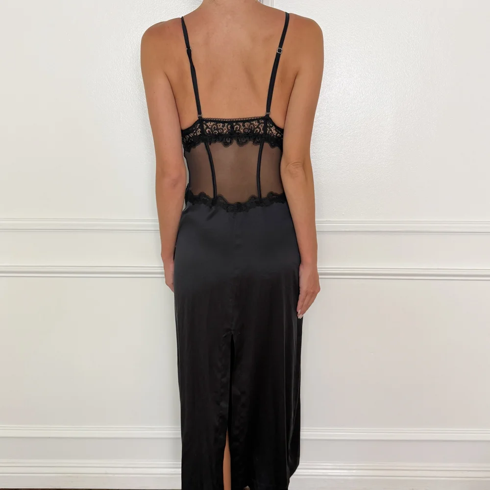 La Perla Silk-Blend Black Lace Dress (XS) — sororité.