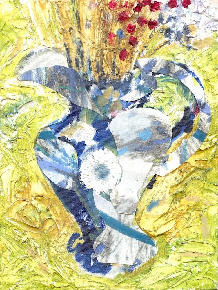 Jug Oil, gesso, card & oil pastel on canvas 26 x 20 cm 2011