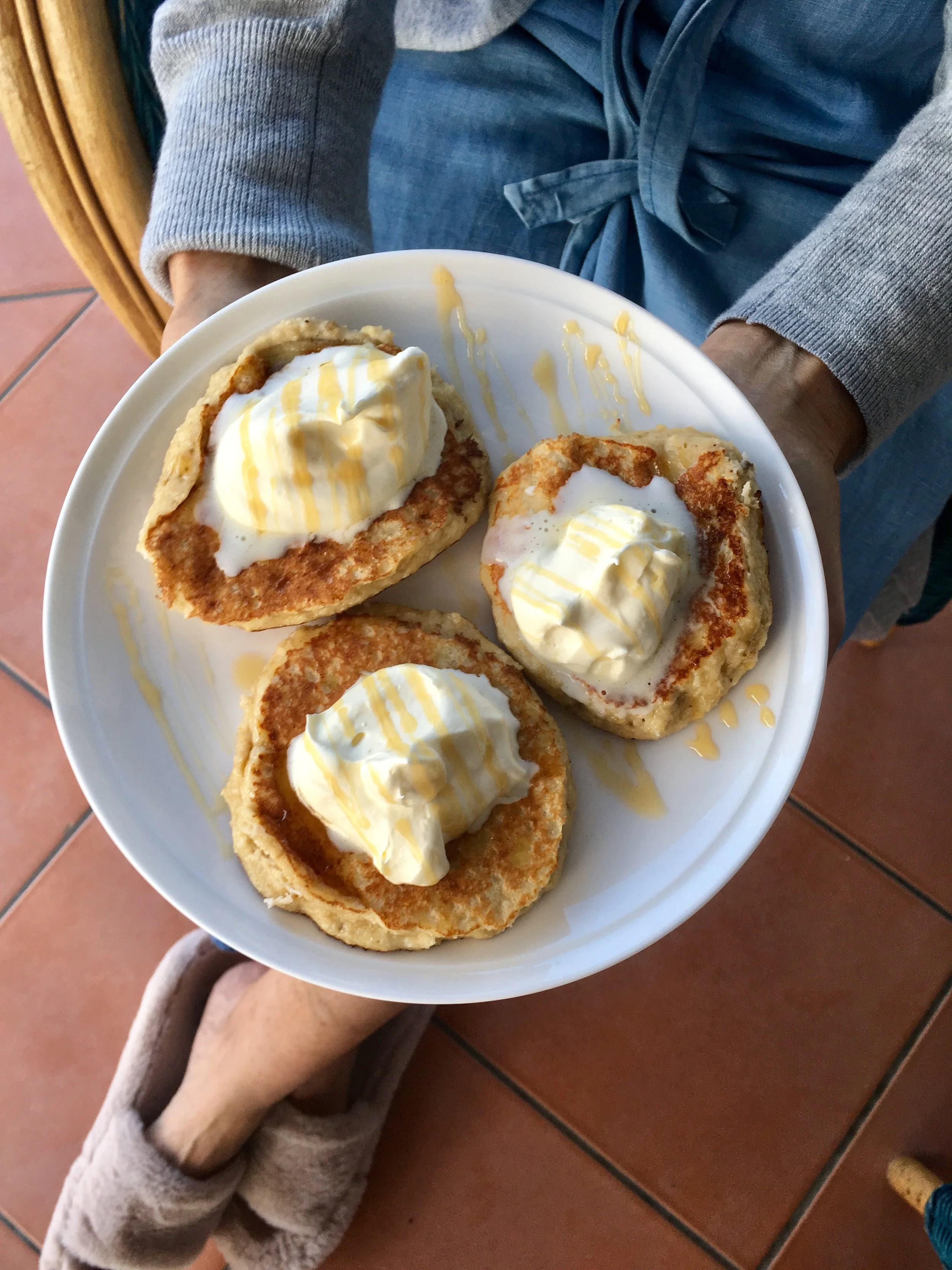 Banana and coconut pancakes