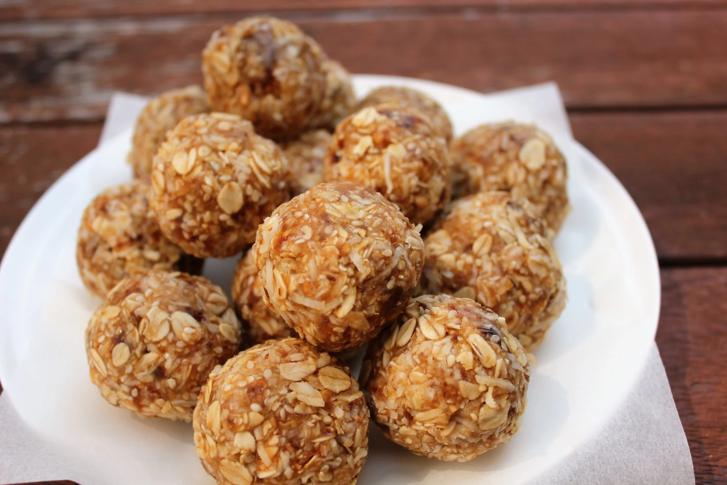 Peanut butter, lemon rind &amp; sesame seed balls