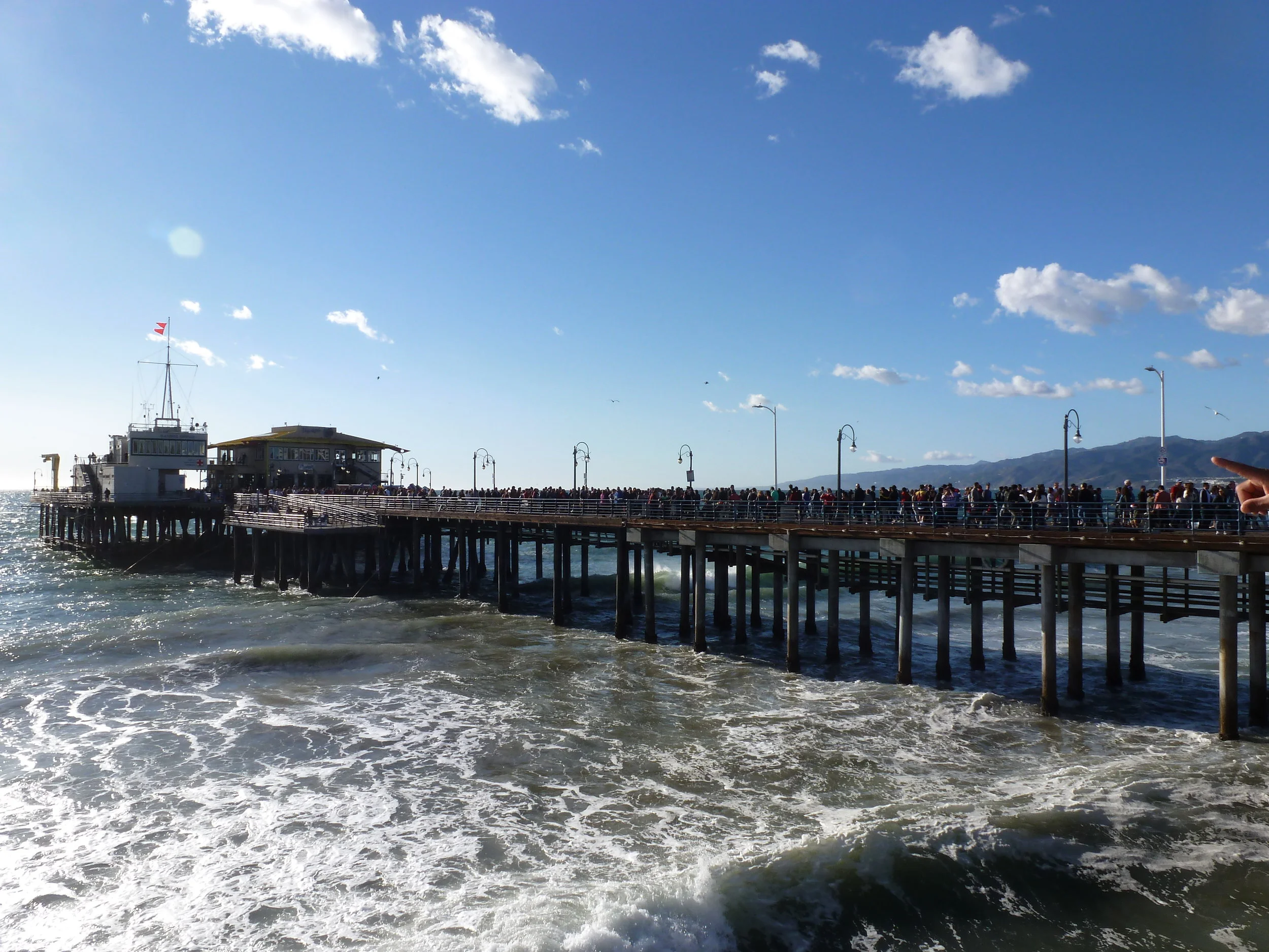 From this view it appears as if the entire nation is migrating to the Santa Monica Pier.