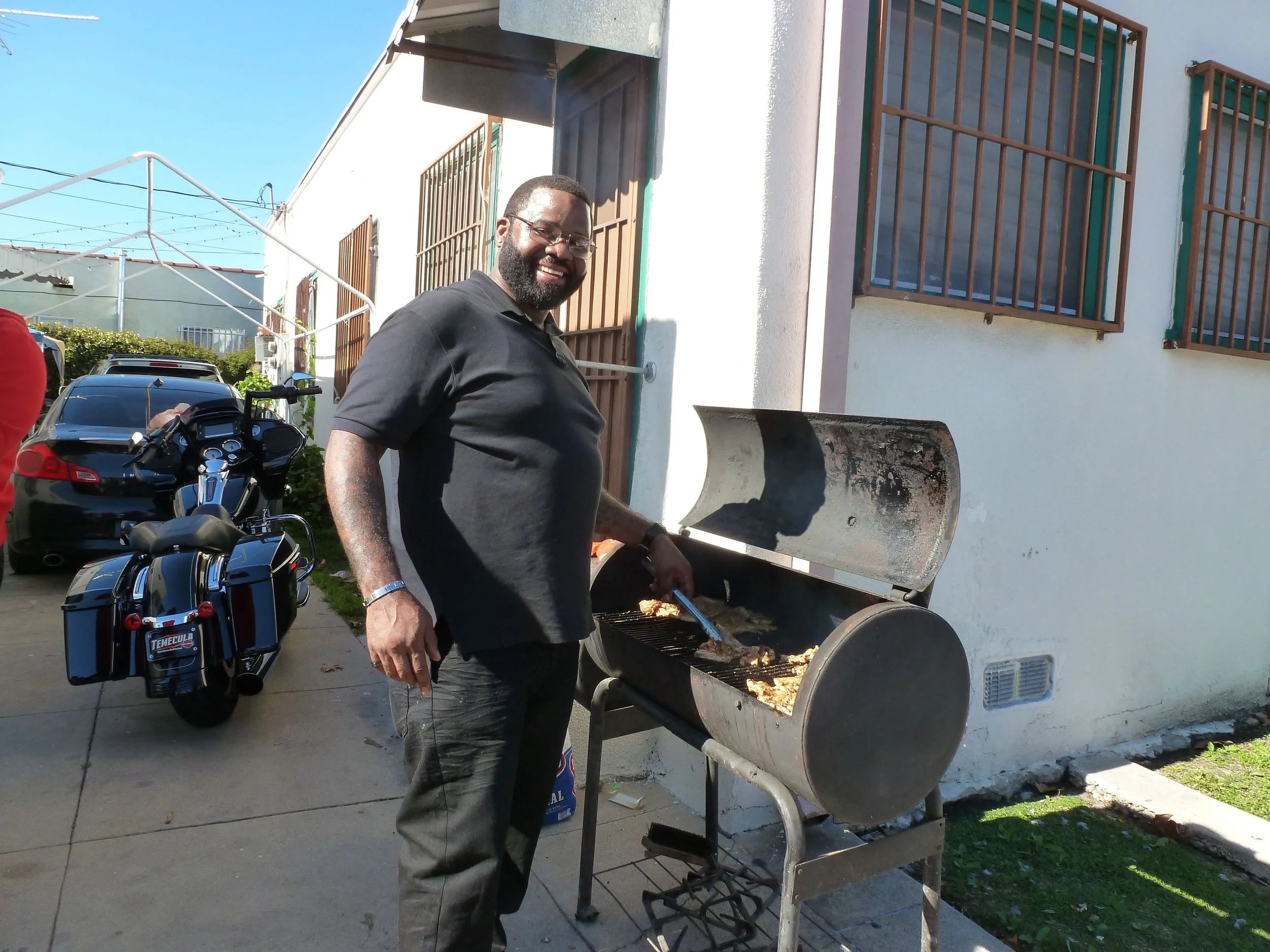 There is lots of music and there are numerous grills going as far as my nose can detect offering up all kinds of BBQ delights.