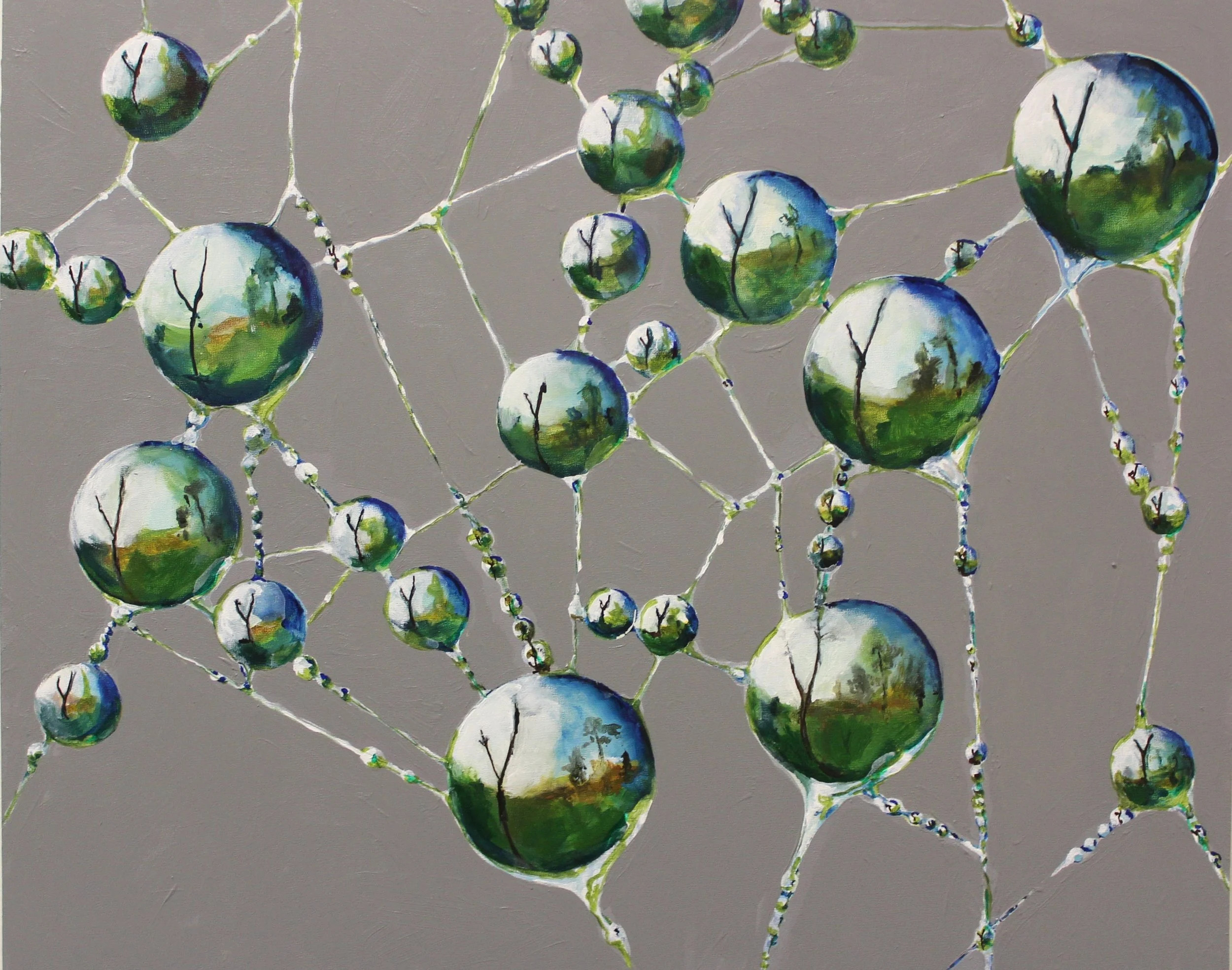 Multiverse-3, acrylic on panel, 16 x 20 inches each, 2015