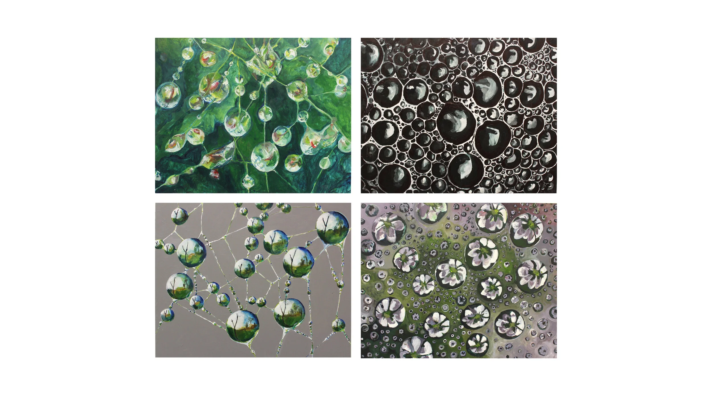 Multiverse, acrylic on panel, 16 x 20 inches each, 2015