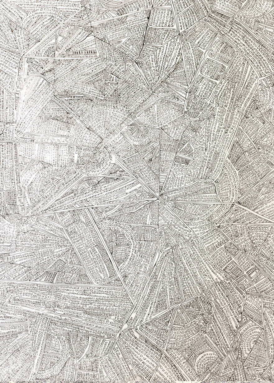 Navigation-1, hard-ground etching on zinc, printed on hahnemuhle, 22 x 29.5 inches, 2013