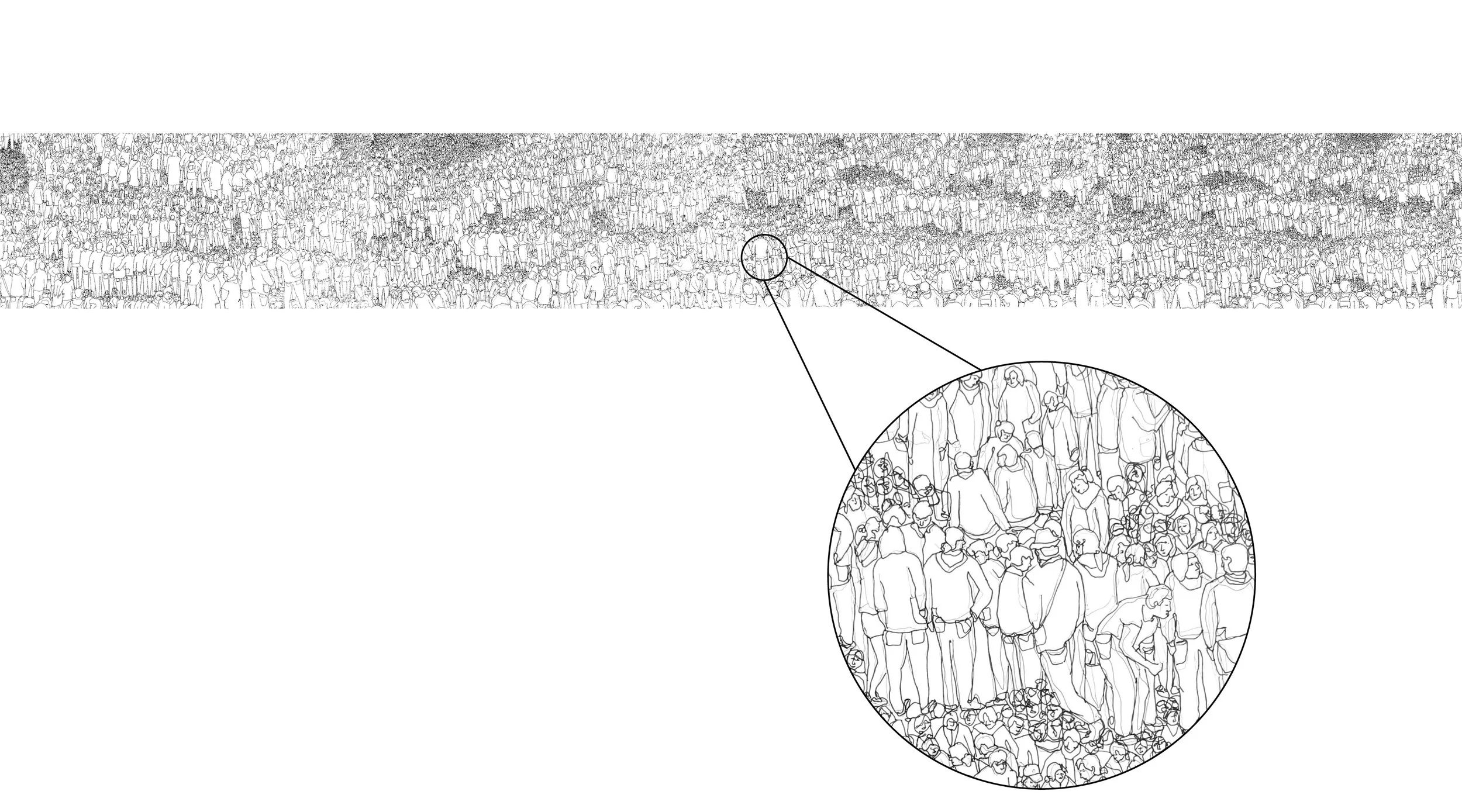 Social Unit, ink on panel, 144 x 18 inches, 2011