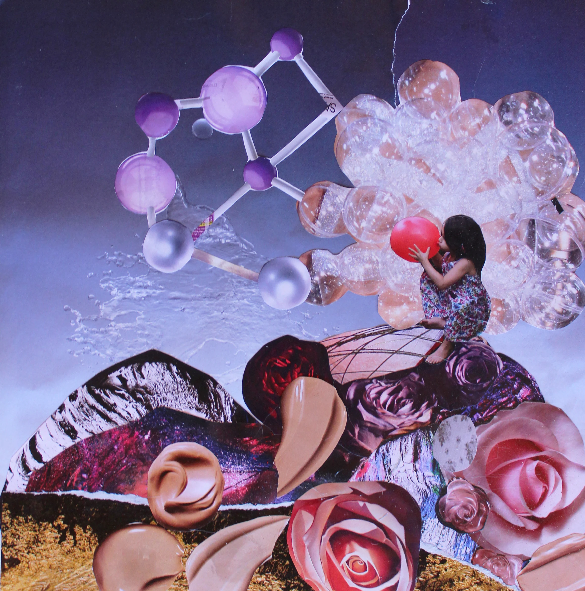 WO/ANDER-1, collage and resin on panel, 12 x 12 inches, 2015