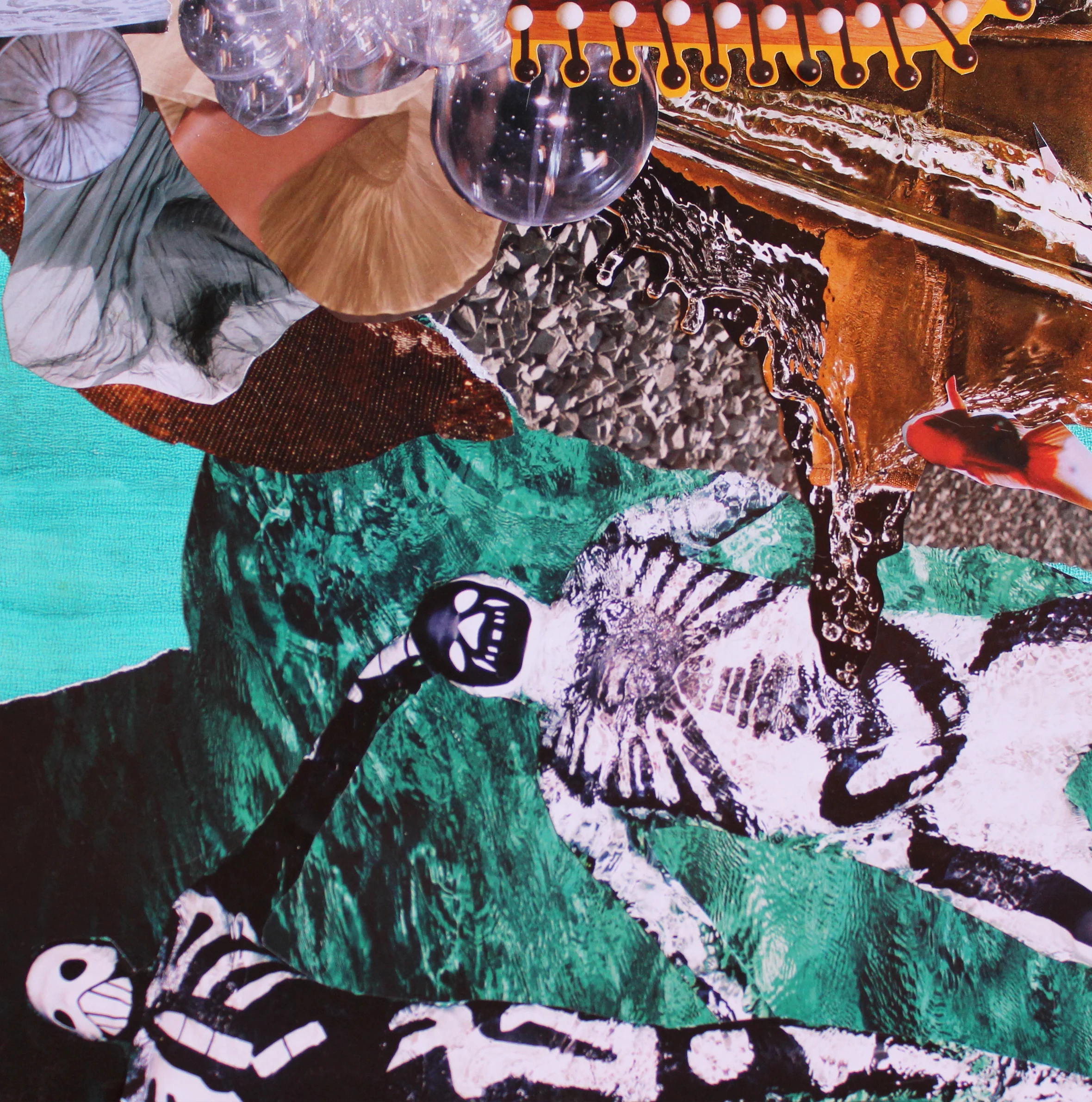 WO/ANDER-4, collage and resin on panel, 12 x 12 inches, 2015