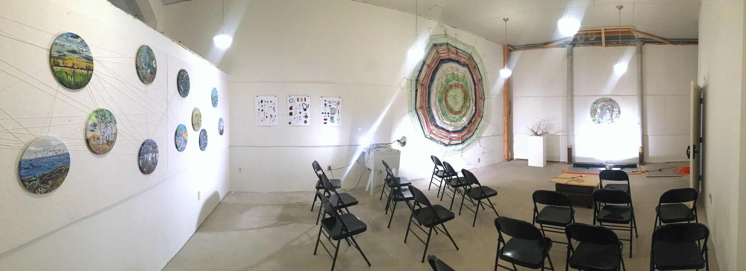 Artworks on display for open studios and artist talk. PC: RIchelle Gribble