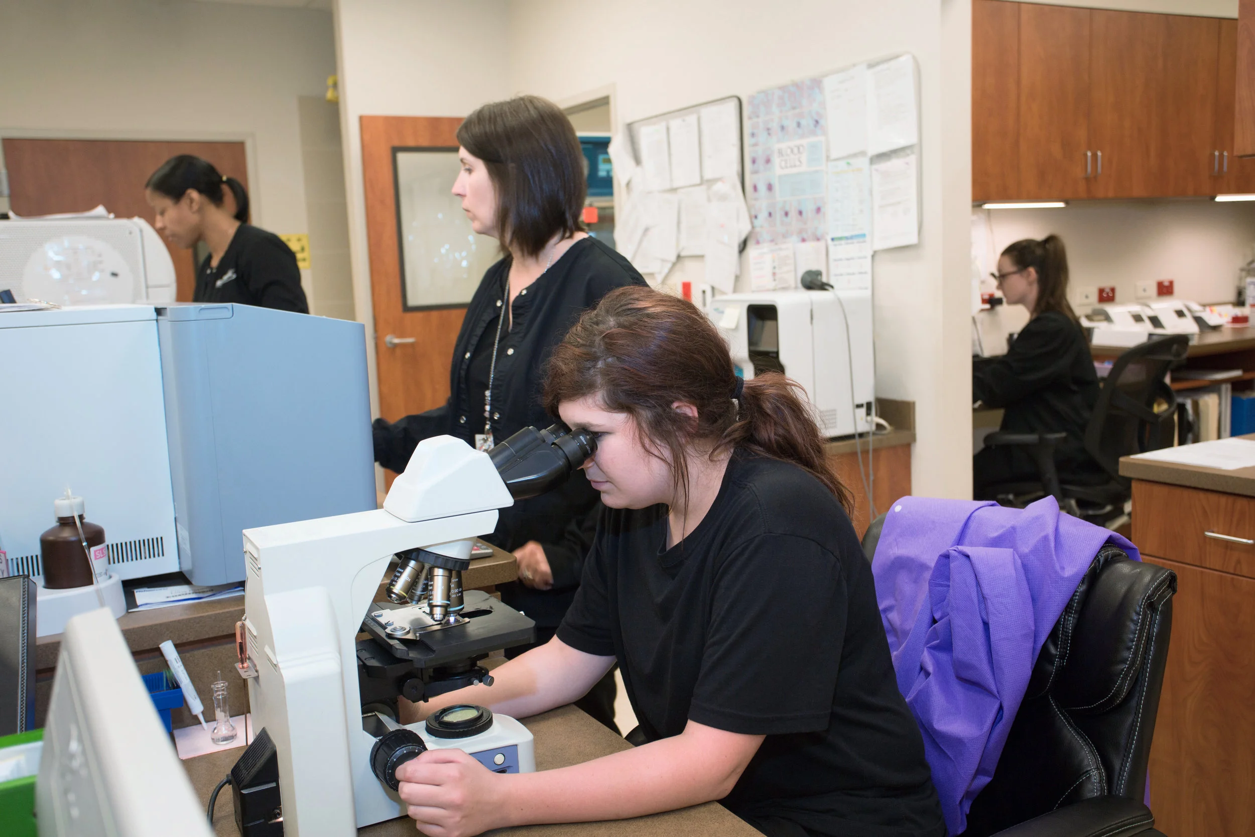PCGH Laboratory’s new building is a welcomed change for its employees; (left to right) Shaleigh Hicks, Nicole Pourciau, Taylor Gros, and Rachal Temple.