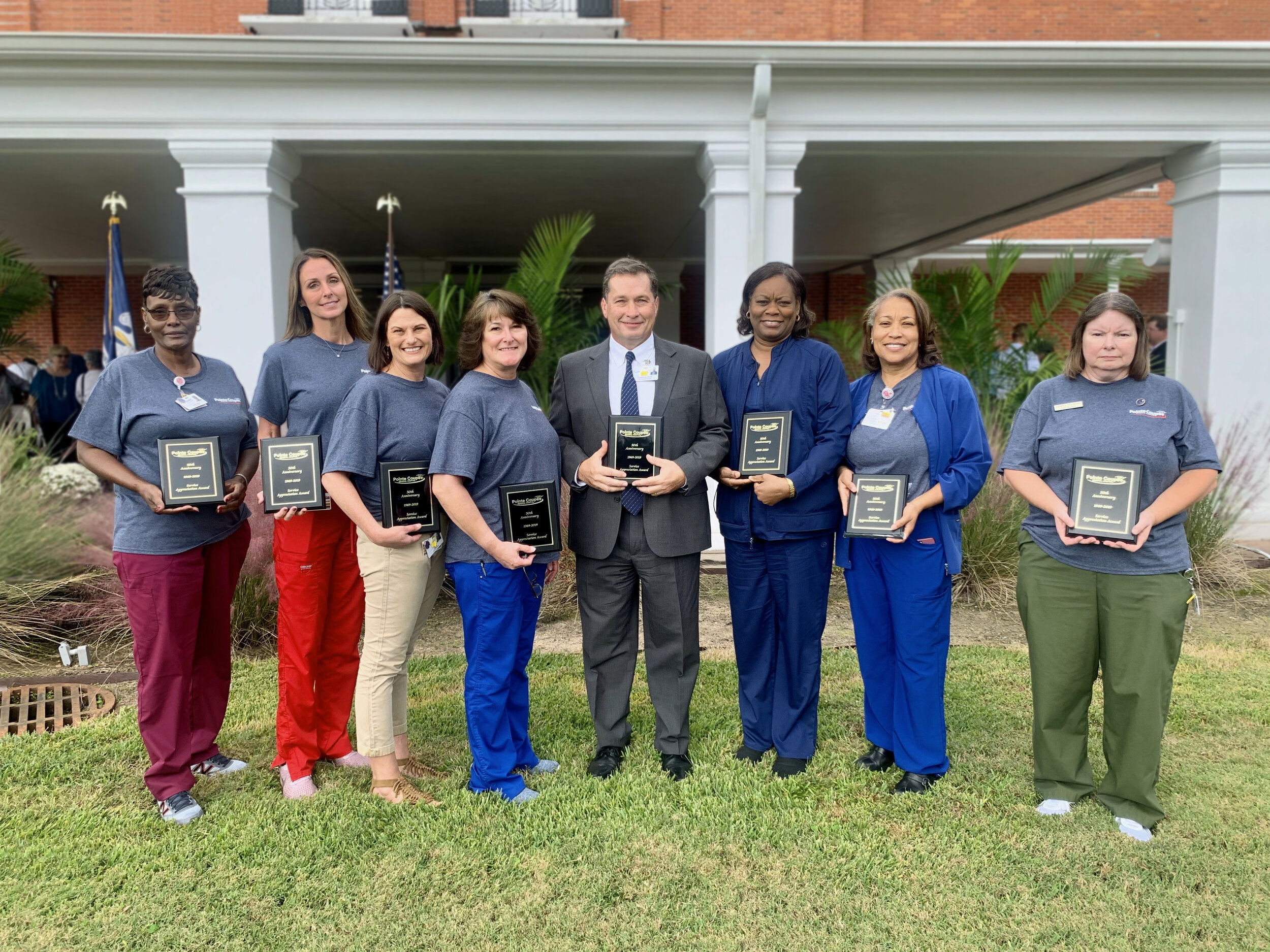 Employees recognized for over 25 years of service at Pointe Coupee General Hospital